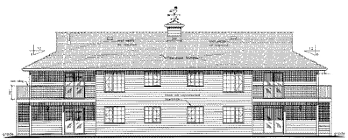 Rear Elevation for House Plan #136249