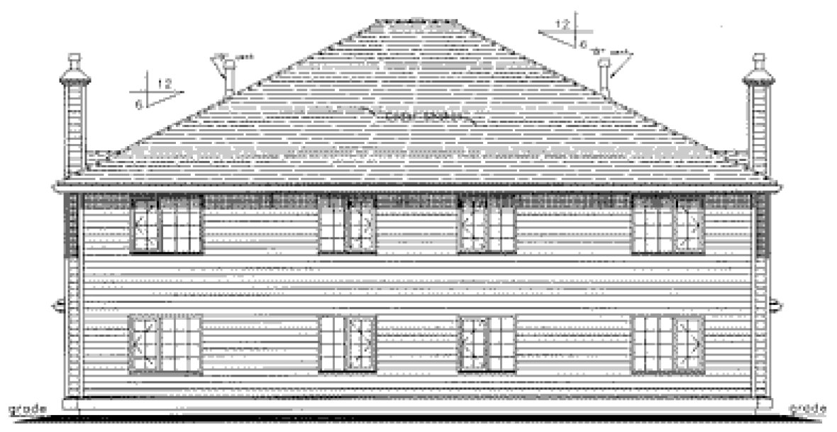 Rear Elevation for House Plan #135349