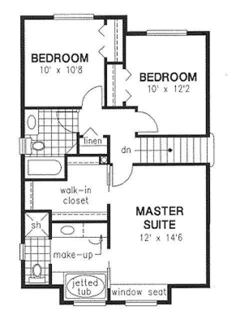 Second Floor Plan for House Plan #135059