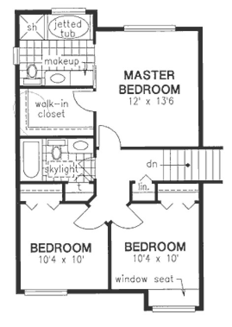 Second Floor Plan for House Plan #136059