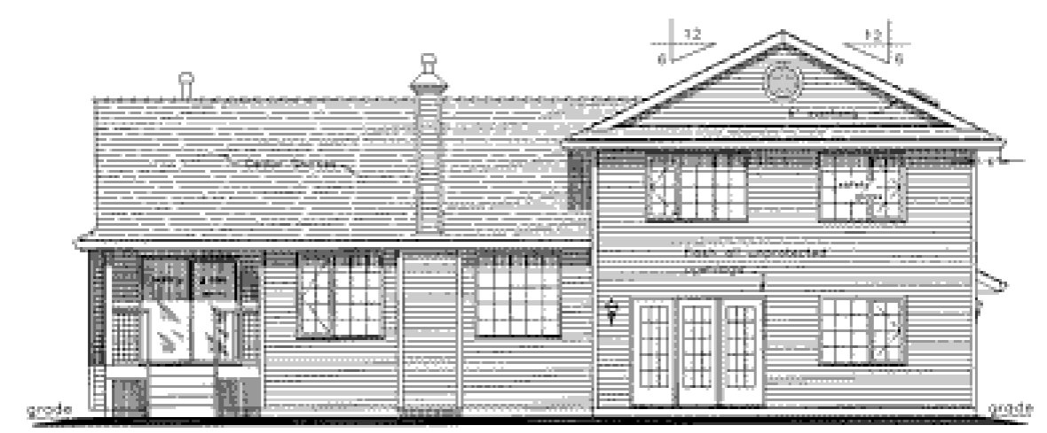 Rear Elevation for House Plan #139059