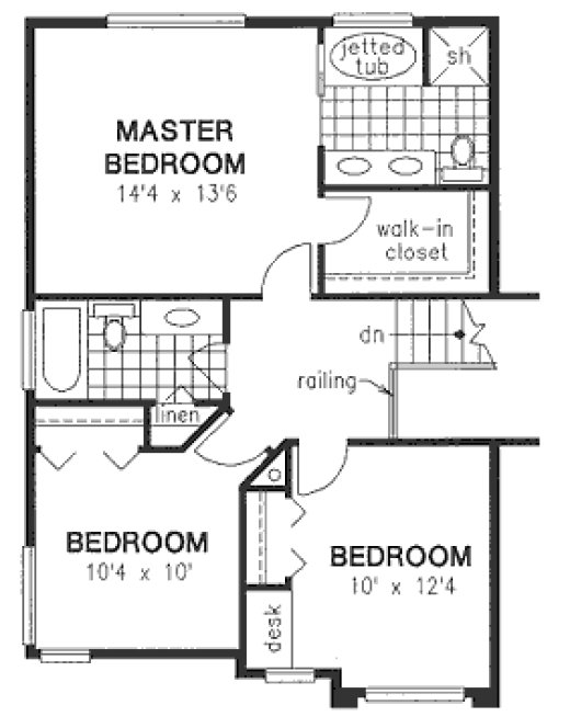 Second Floor Plan for House Plan #130359