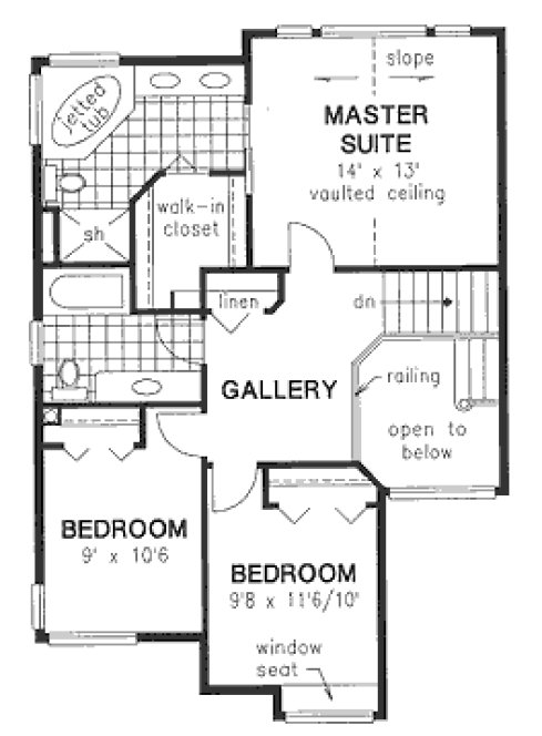 Second Floor Plan for House Plan #137359