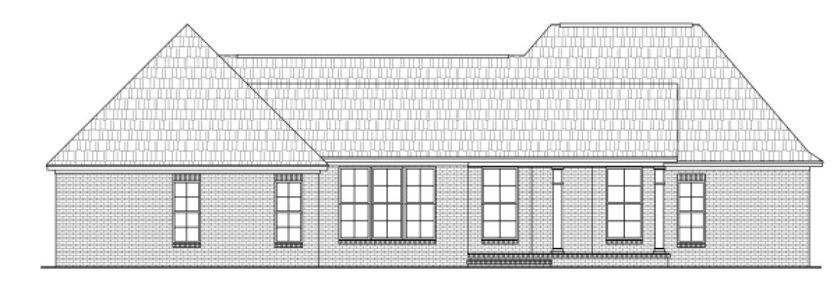 Rear Elevation for House Plan #210003