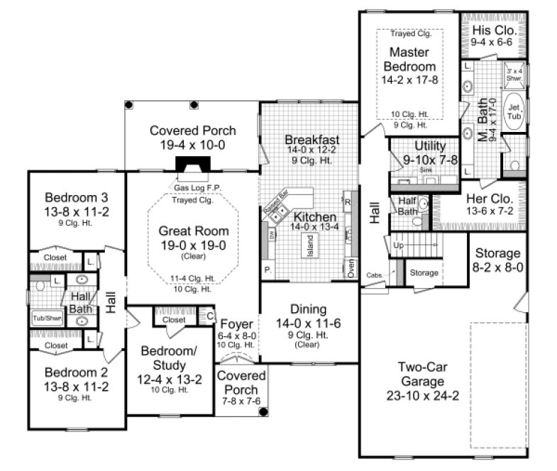 Main Floor Plan for House Plan #210003