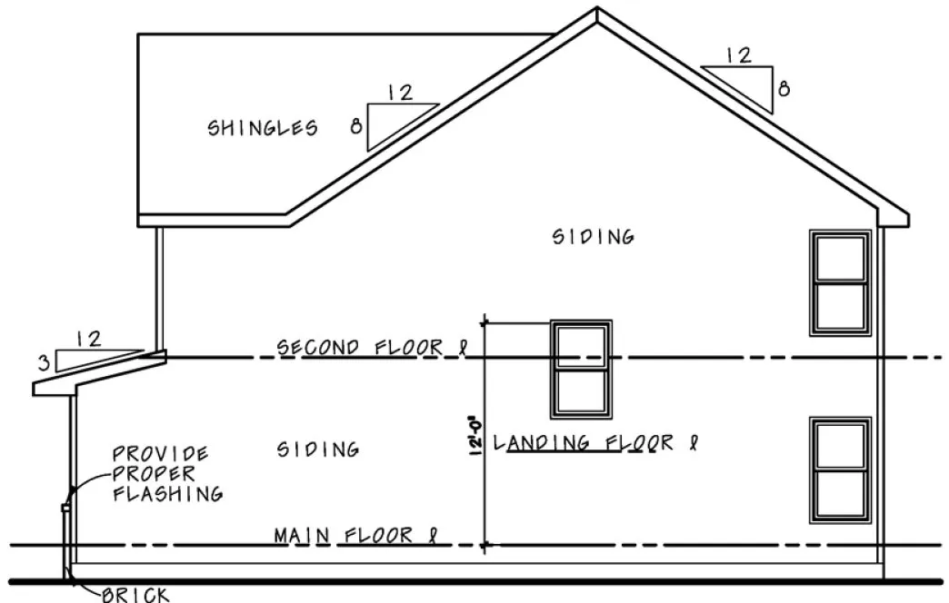 Right Elevation for House Plan #159442