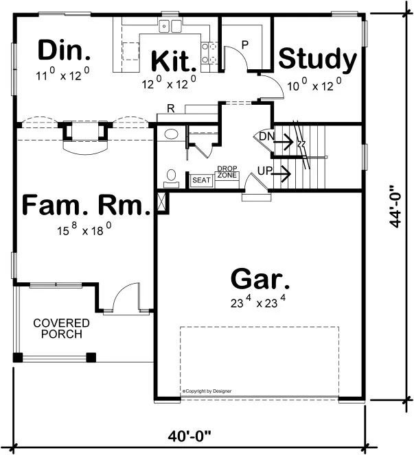 Main Floor Plan for House Plan #159442