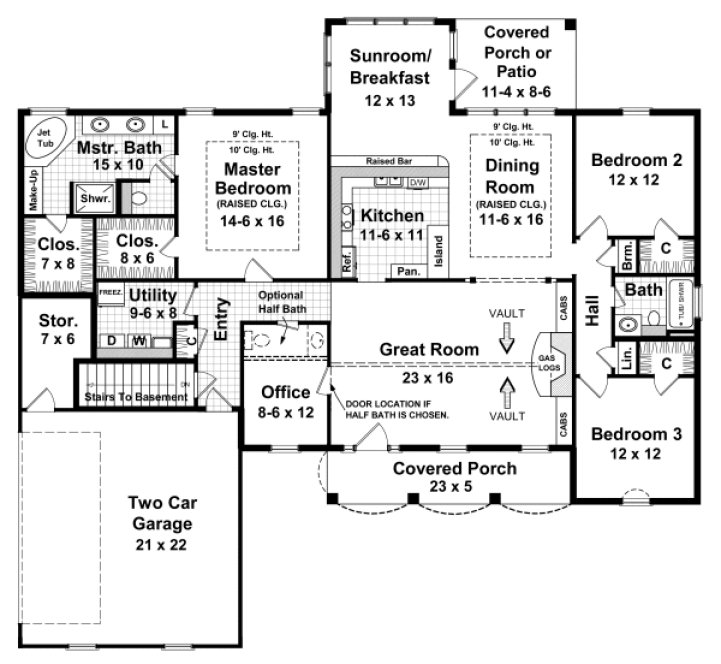 Main Floor Plan for House Plan #219102