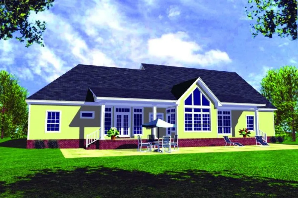 Rear Elevation for House Plan #217052