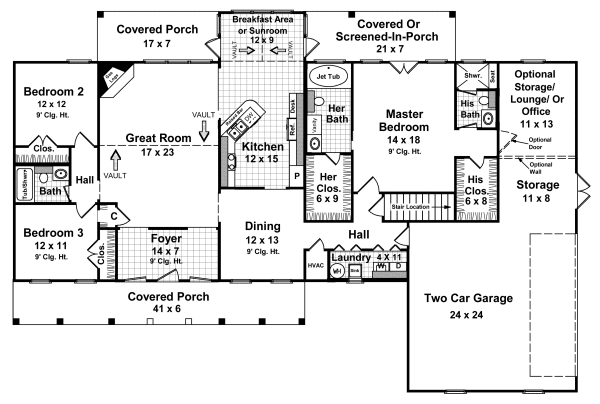 Main Floor Plan for House Plan #217052