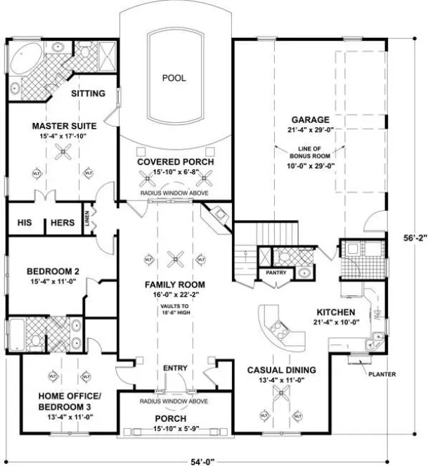 Main Floor Plan for House Plan #278171