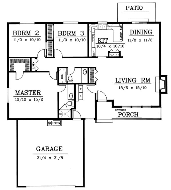Main Floor Plan for House Plan #231010