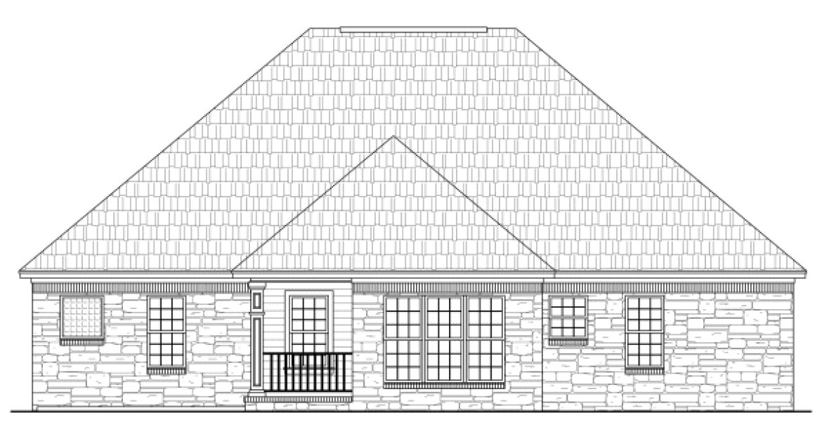 Rear Elevation for House Plan #210161