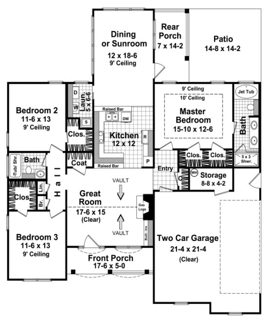 Main Floor Plan for House Plan #210161