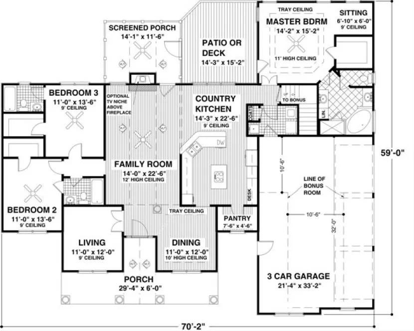 Main Floor Plan for House Plan #270202