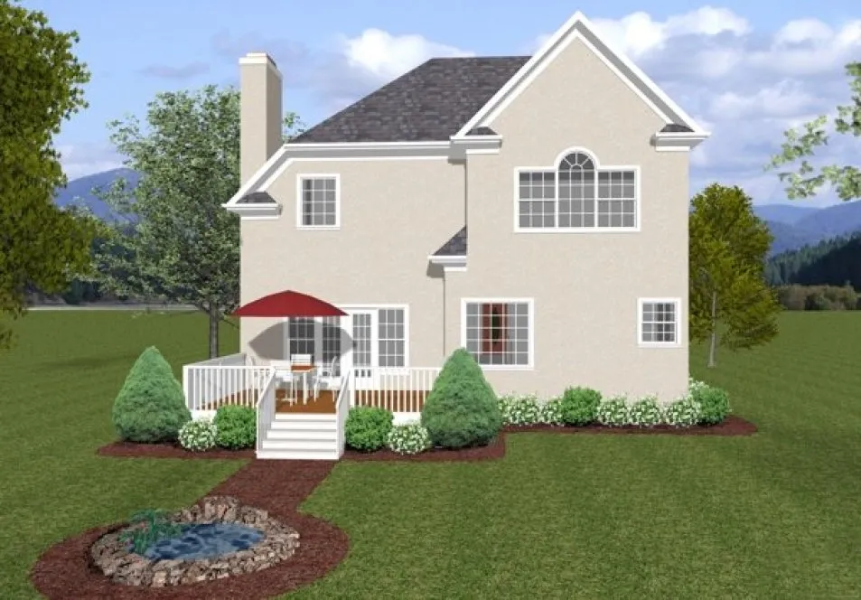 Rear Elevation for House Plan #273281