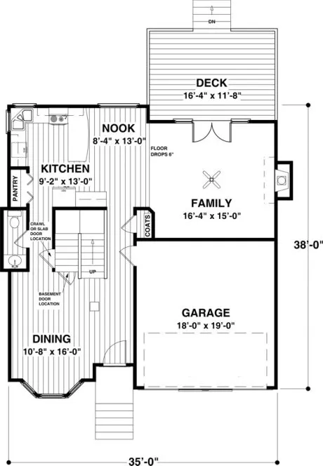 Main Floor Plan for House Plan #273281