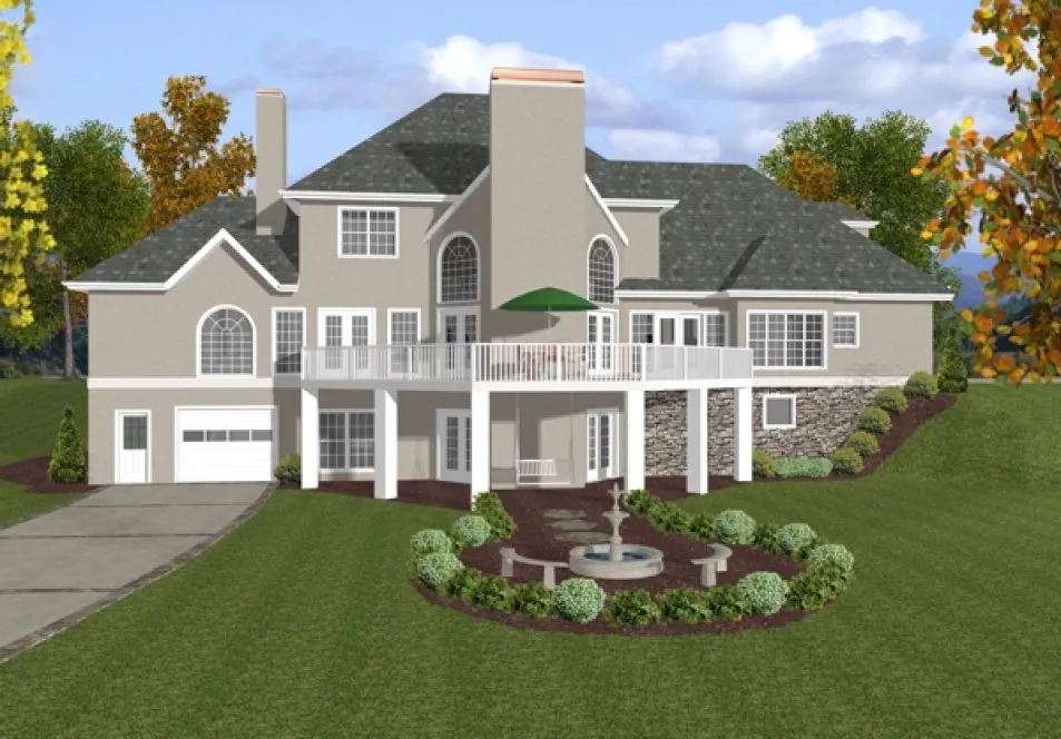 Rear Elevation for House Plan #272023