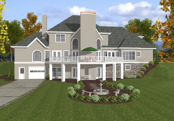 Rear Elevation for House Plan #272023