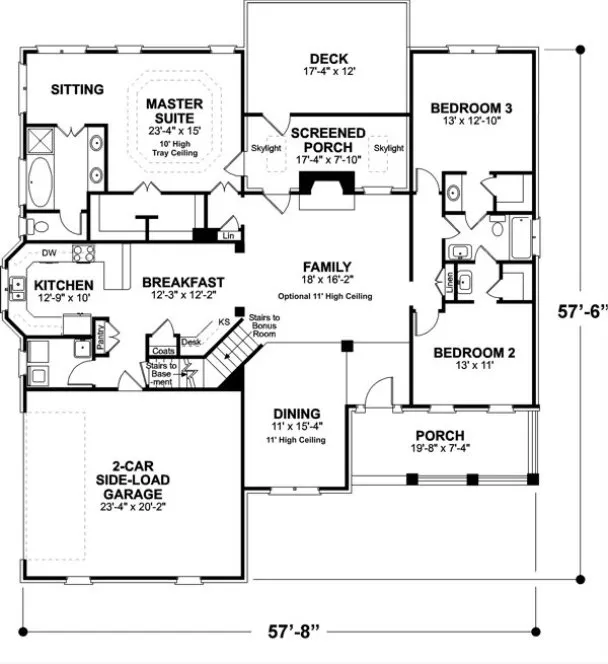 Main Floor Plan for House Plan #275181