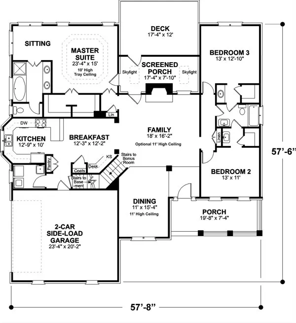 Main Floor Plan for House Plan #275181