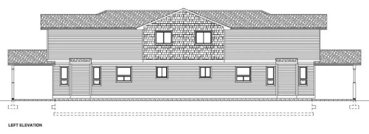 Left Elevation for House Plan #195165