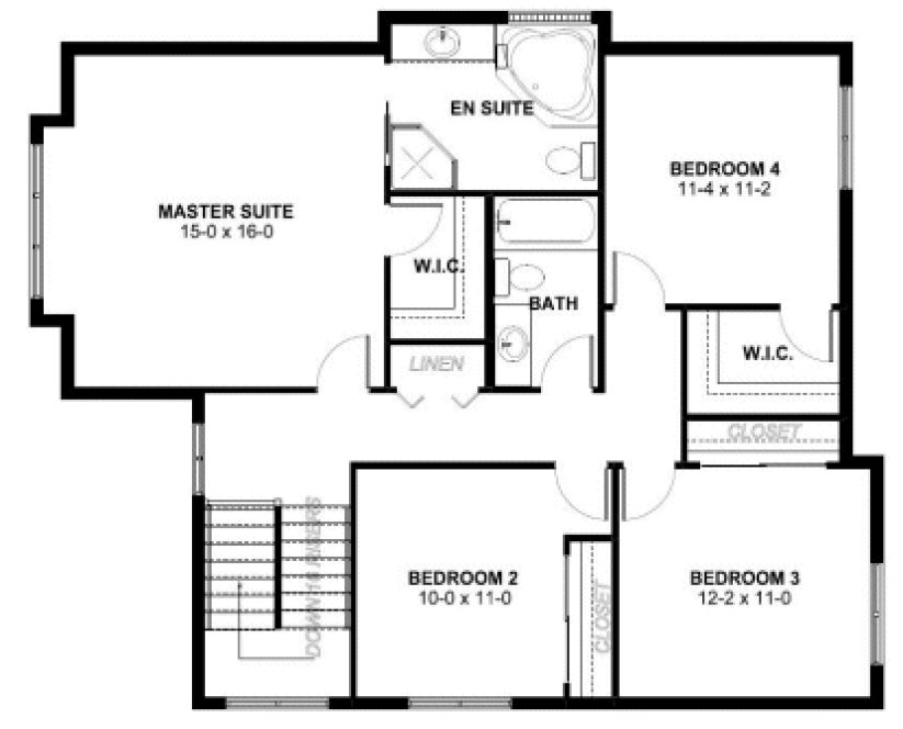 Second Floor Plan for House Plan #195160