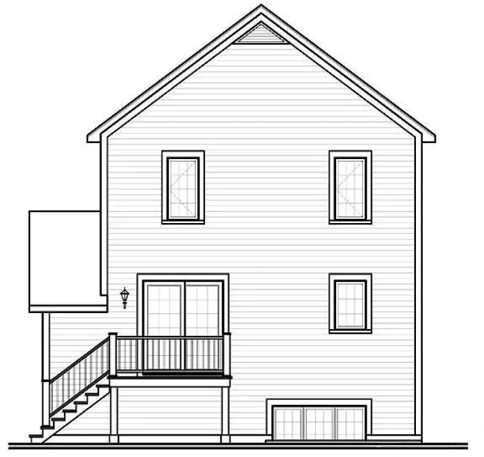 Rear Elevation for House Plan #141972