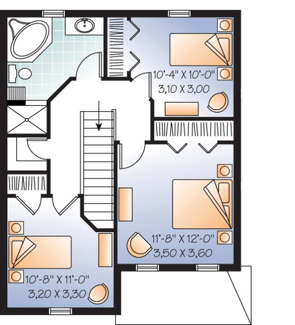 Second Floor Plan for House Plan #141972