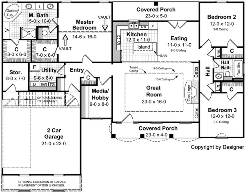 Main Floor Plan for House Plan #212571