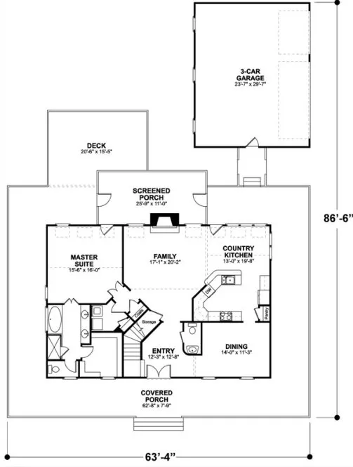 Main Floor Plan for House Plan #271202