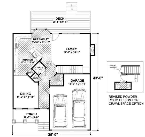 Main Floor Plan for House Plan #273202