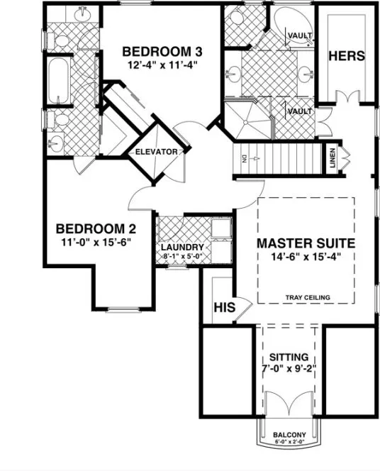 Second Floor Plan for House Plan #273202