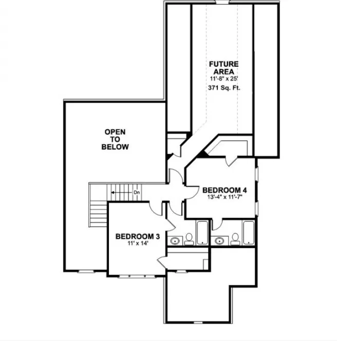 Second Floor Plan for House Plan #273222