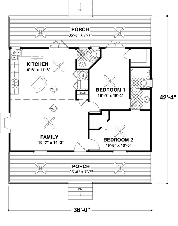 Main Floor Plan for House Plan #276090