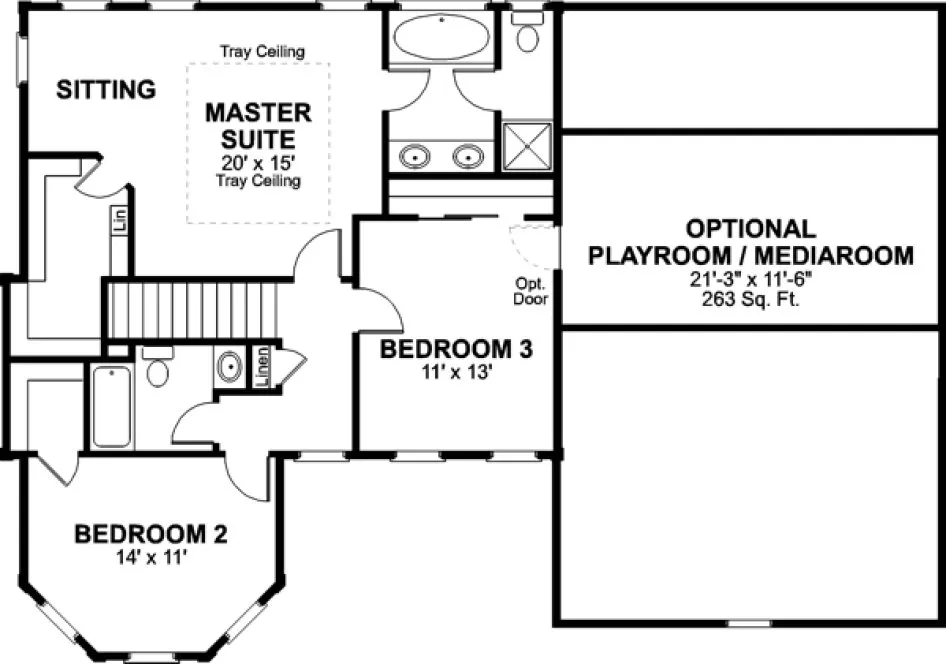 Second Floor Plan for House Plan #276181