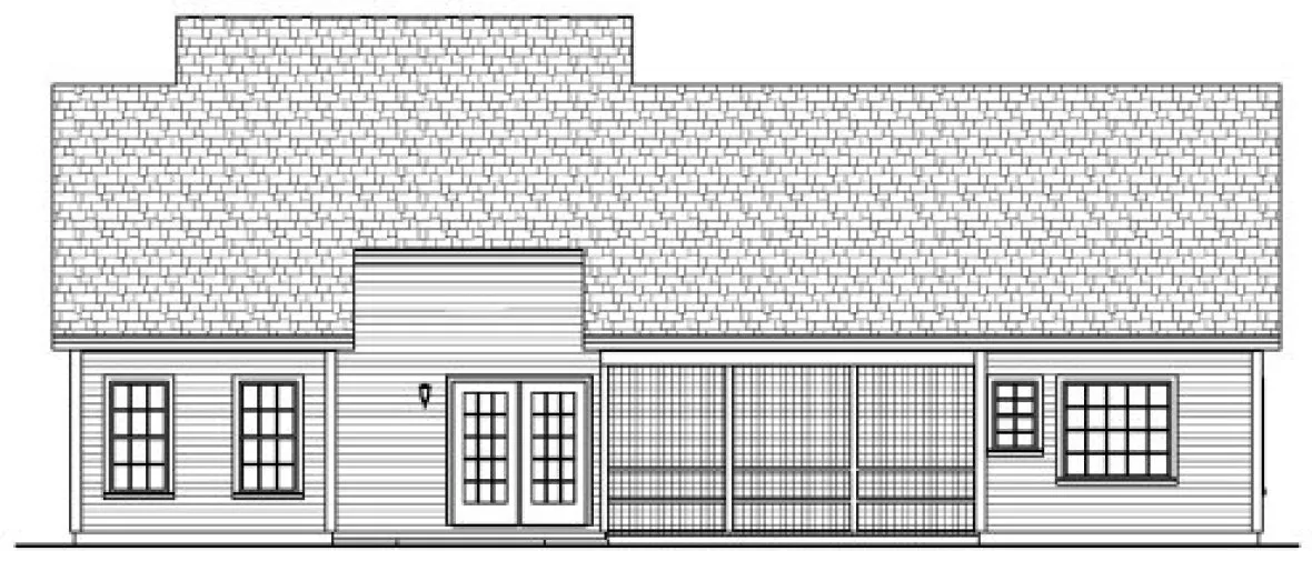 Rear Elevation for House Plan #276141