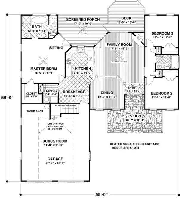 Main Floor Plan for House Plan #276141