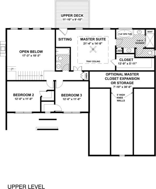 Second Floor Plan for House Plan #274222