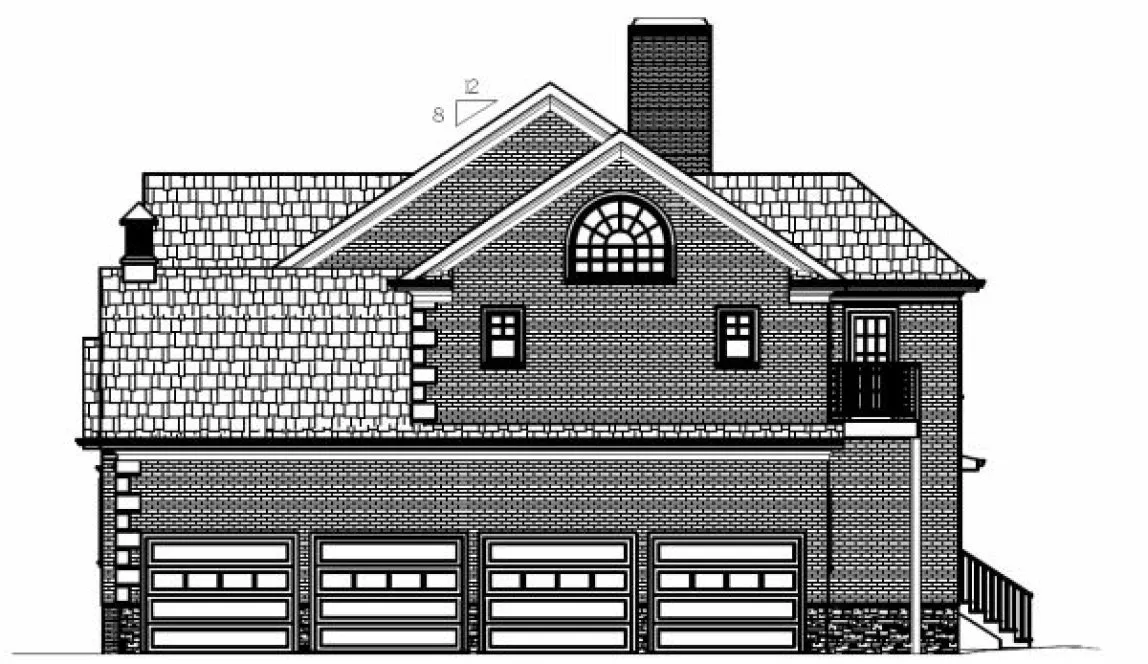 Left Elevation for House Plan #279062
