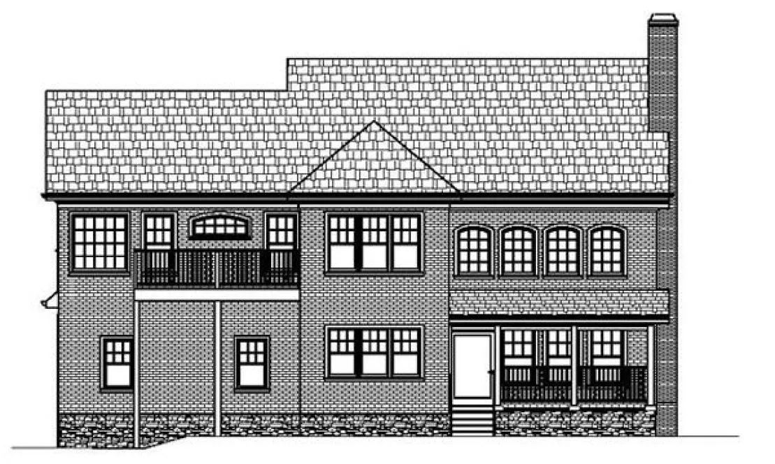Rear Elevation for House Plan #279062