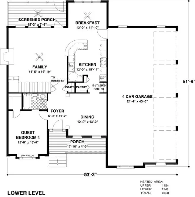 Main Floor Plan for House Plan #279062