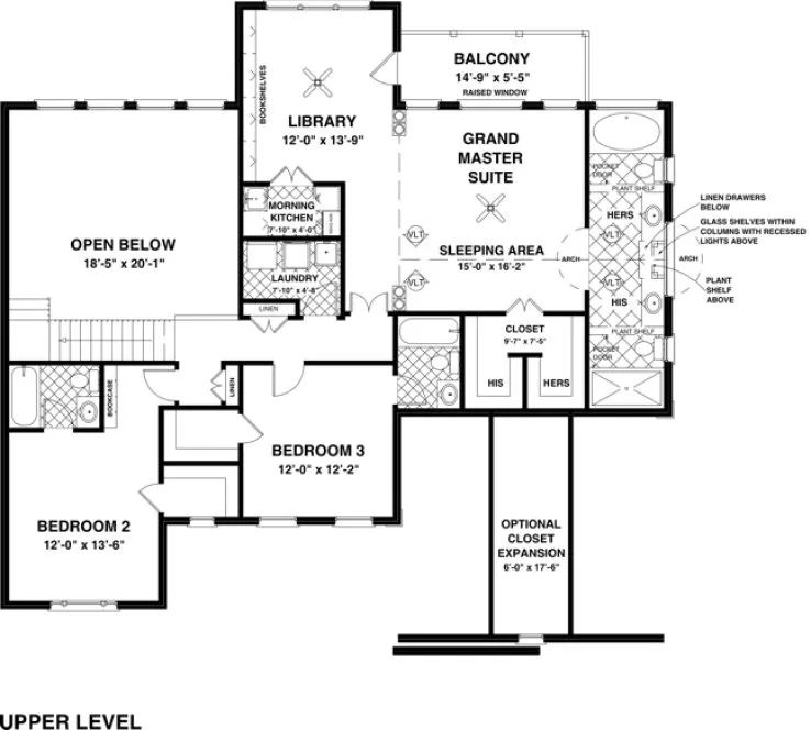 Second Floor Plan for House Plan #279062