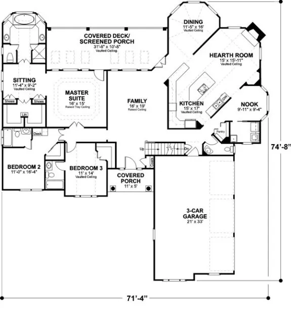 Main Floor Plan for House Plan #277142