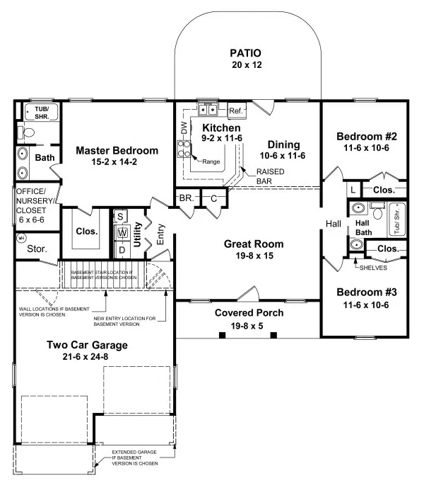 Main Floor Plan for House Plan #212041