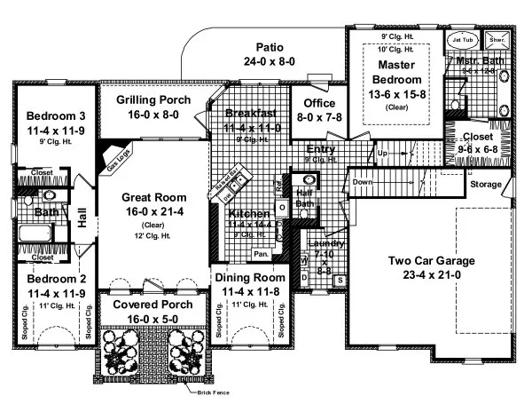Main Floor Plan for House Plan #215591