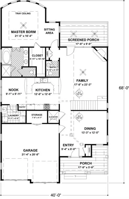 Main Floor Plan for House Plan #275222