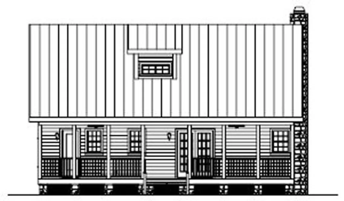Rear Elevation for House Plan #272131