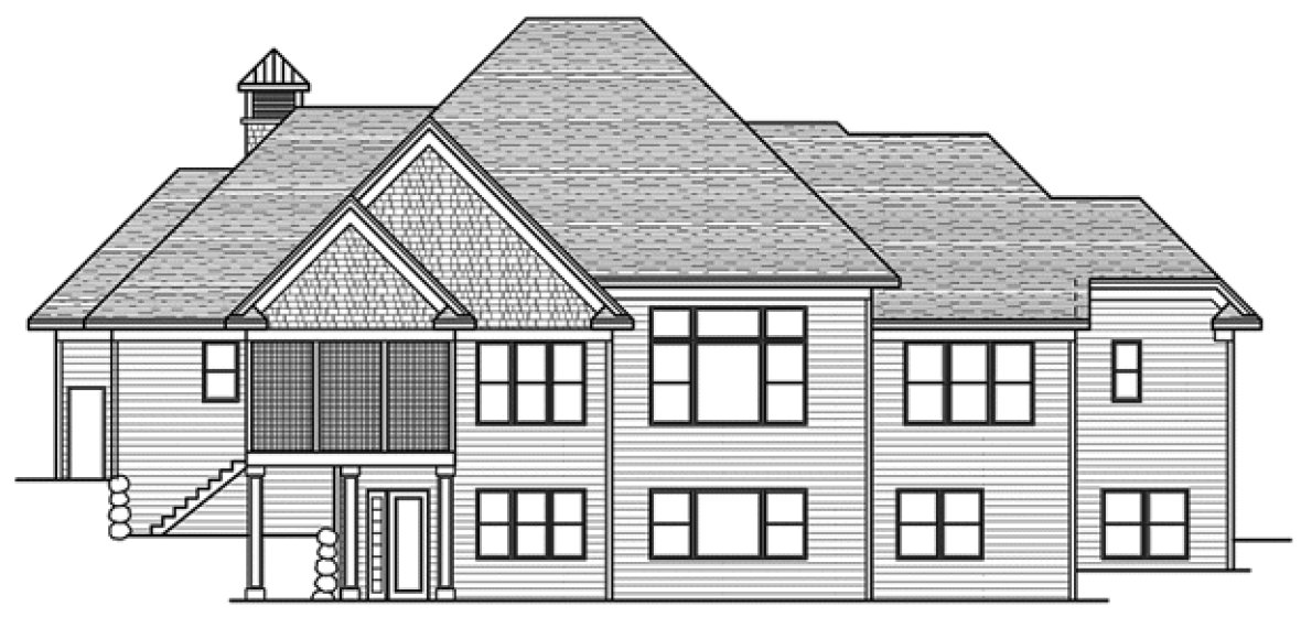 Rear Elevation for House Plan #285024