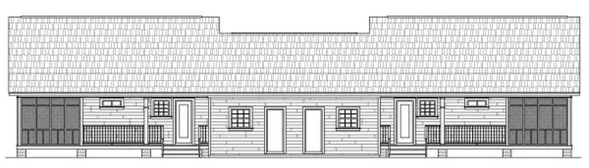 Rear Elevation for House Plan #210021